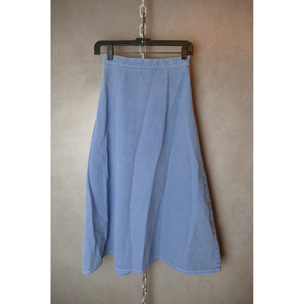 Toit Volant XS Denim Skirt Blue Jean‎ A Line Midi Made in USA NANA Atelier